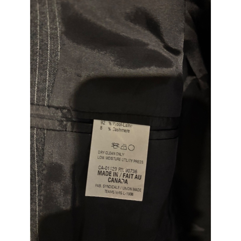 Lauren Ralph Lauren Blazer Mens 40S Grey Wool Cashmere Pinstripe Sport Coat - Picture 4 of 8